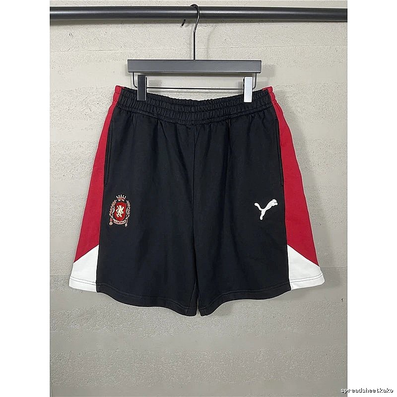 Balenciaga Retro Black and Red Shorts