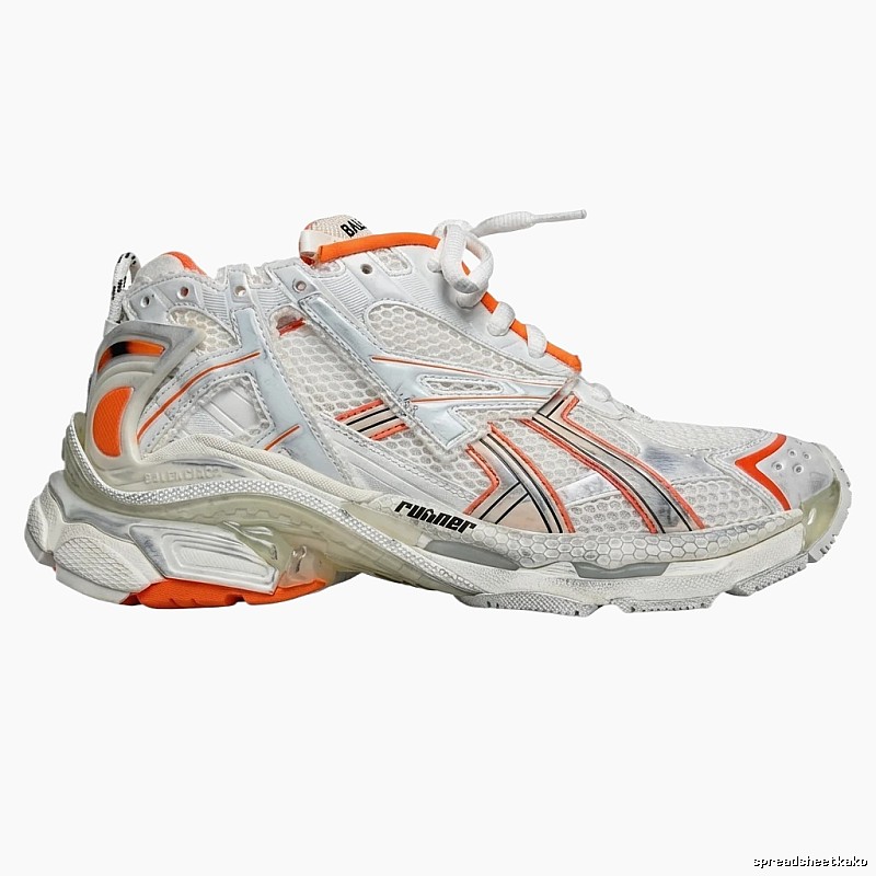 Balenciaga retro orange and white sneakers