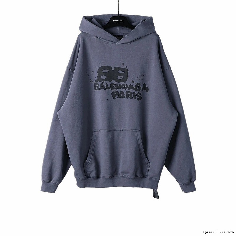 Balenciaga retro-style grey hoodie