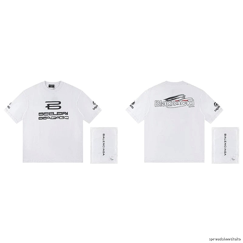 Balenciaga Trendy Racing Print White T-Shirt