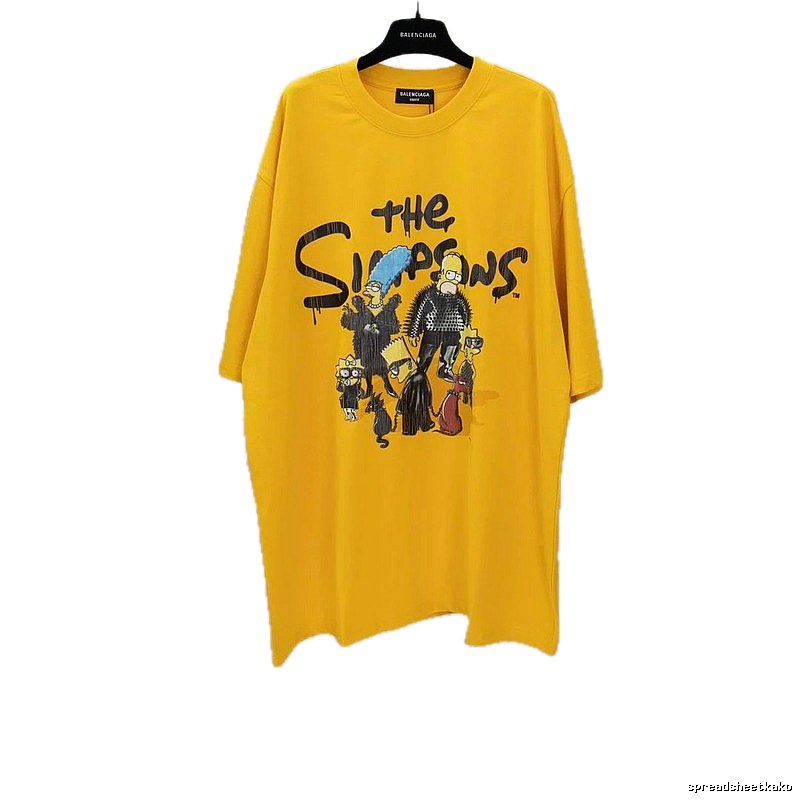 Balenciaga x The Simpsons Co-branded Yellow T-shirt