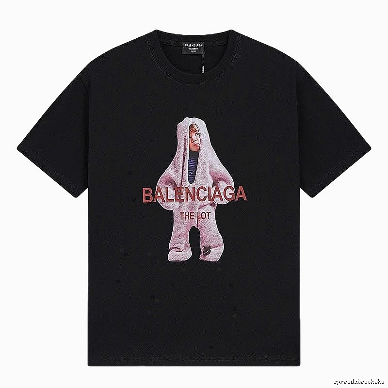 Balenciaga's childlike black T-shirt.