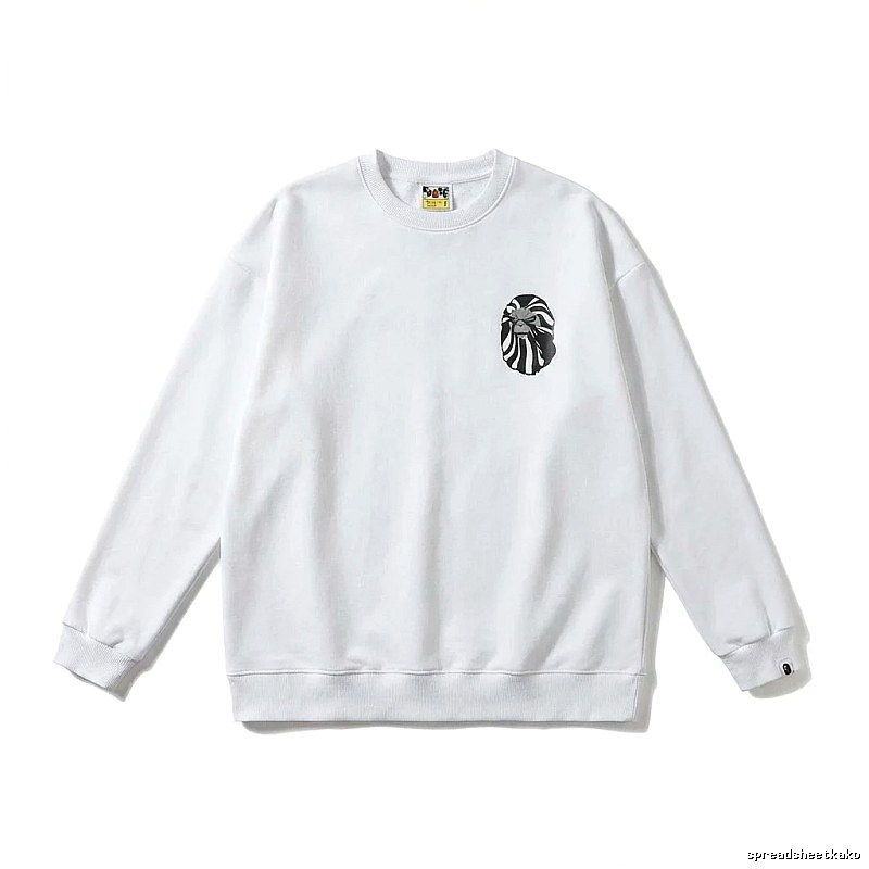 Bape Ape Head Minimalist Style White Sweatshirt