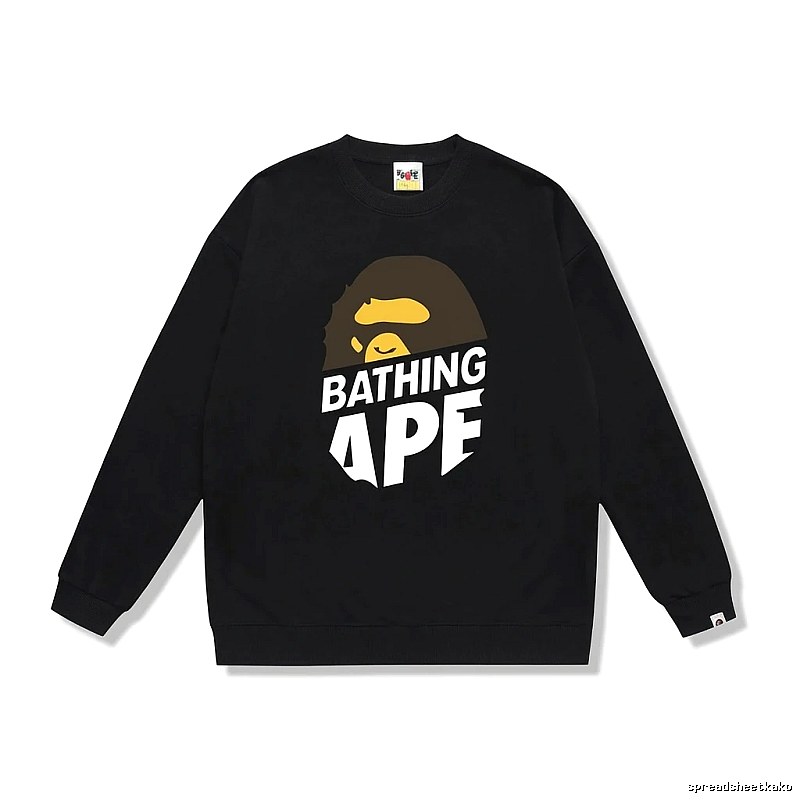 Bape Ape Head Trendy Cool Black Sweatshirt