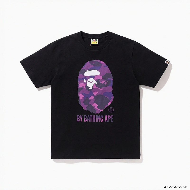 Bape camouflage-style black T-shirt