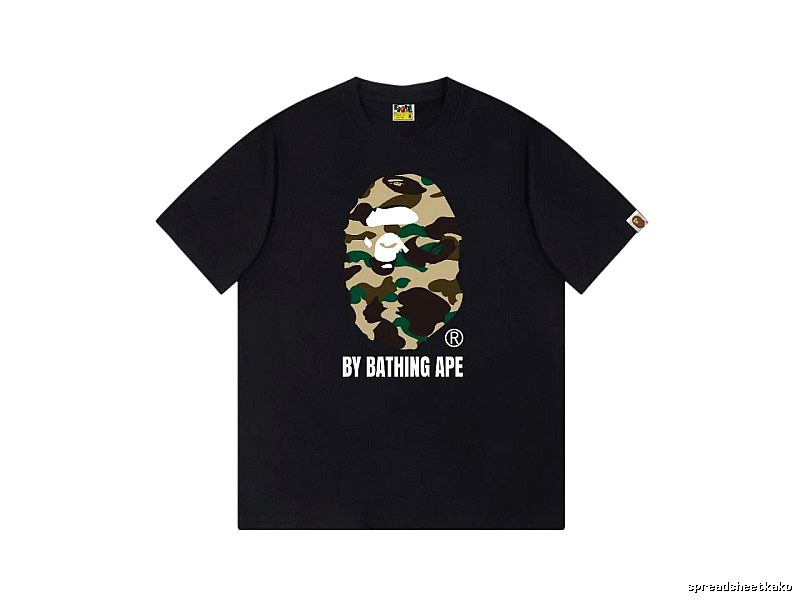 Bape camouflage style black T-shirt