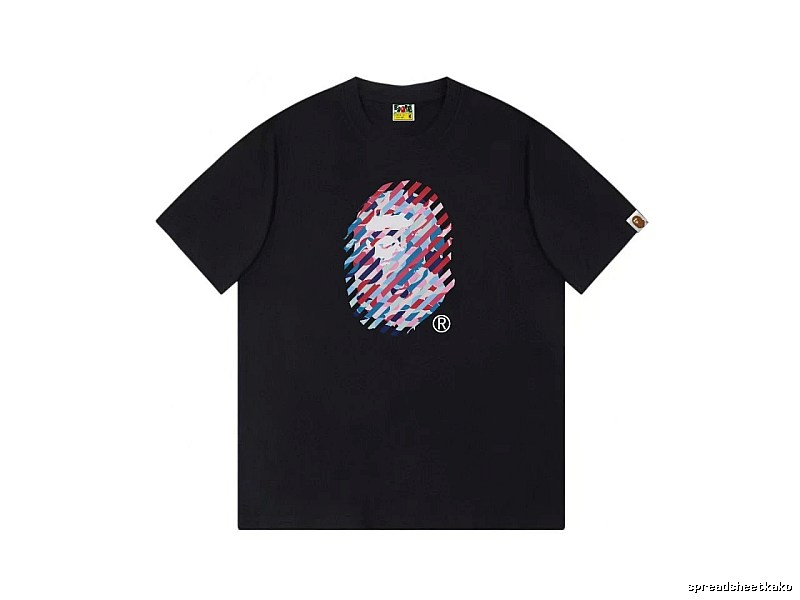 Bape camouflage style black T-shirt