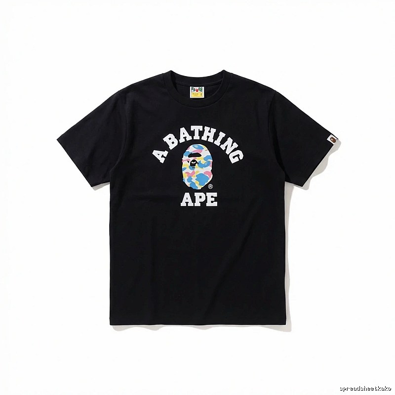 Bape camouflage style black T-shirt