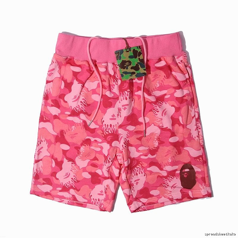 Bape camouflage-style pink shorts