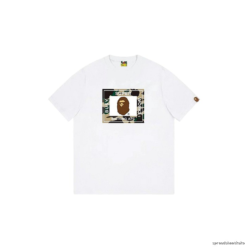 Bape camouflage-style white T-shirt