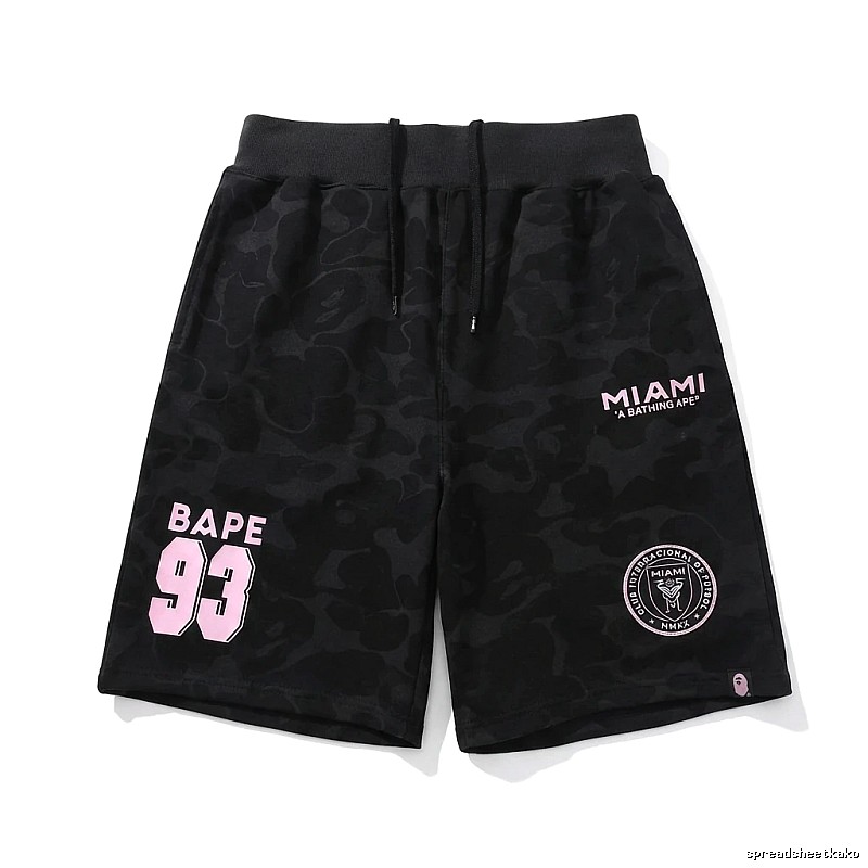 Bape camouflage trendy black shorts