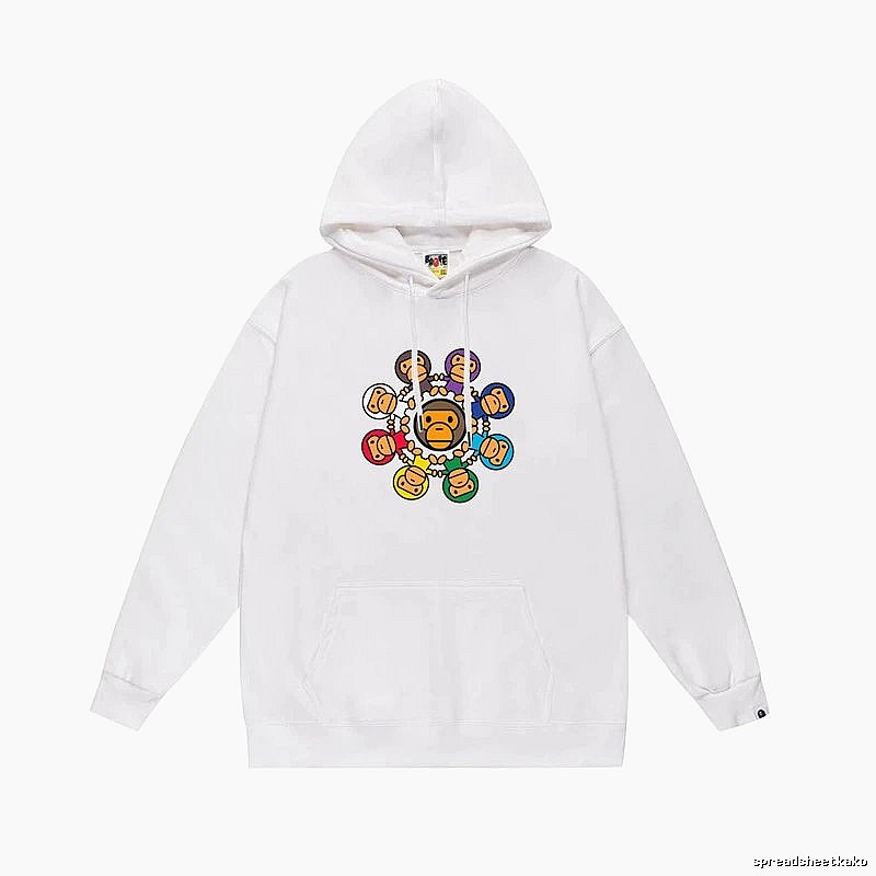 Bape cartoon trendy brand white sweatshirt
