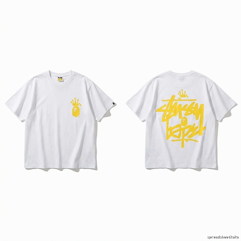 Bape Crown Series Graffiti Style White T-shirt