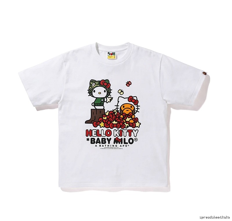 Bape Hello Kitty Co-branded White T-shirt