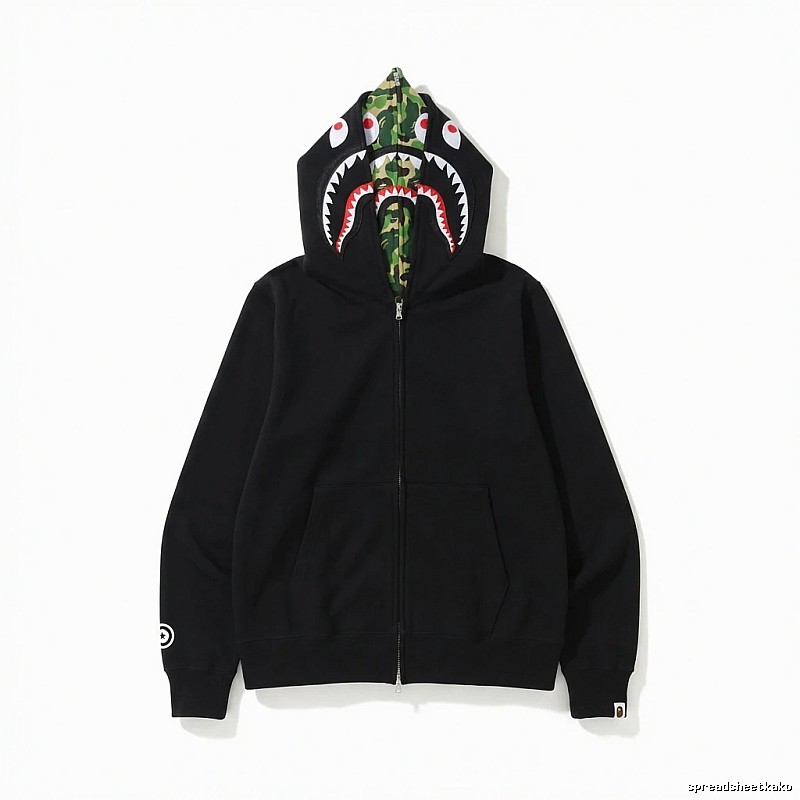 Bape Shark Camouflage Style Black Sweatshirt