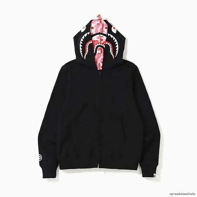 Bape Shark Series Black Streetwear Hoodie