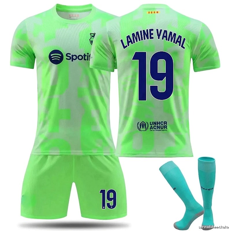 Barcelona No. 19 fluorescent green jersey