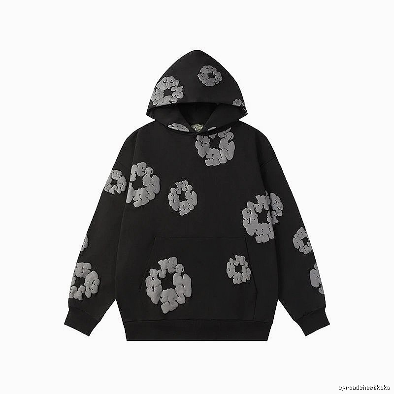 Black Allover Flower Graphic Hoodie