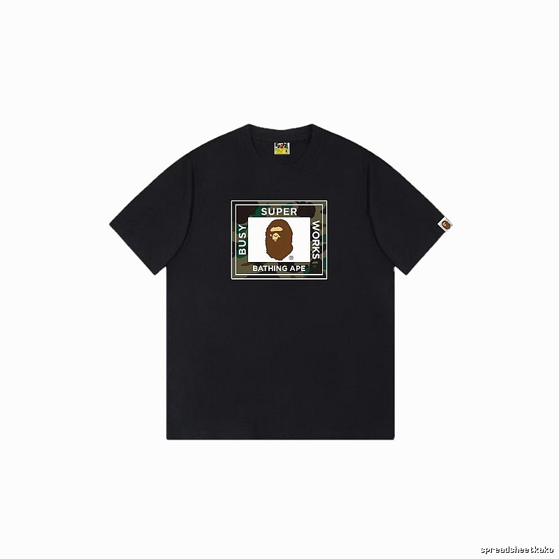 Black T-shirt with Bape ape head print