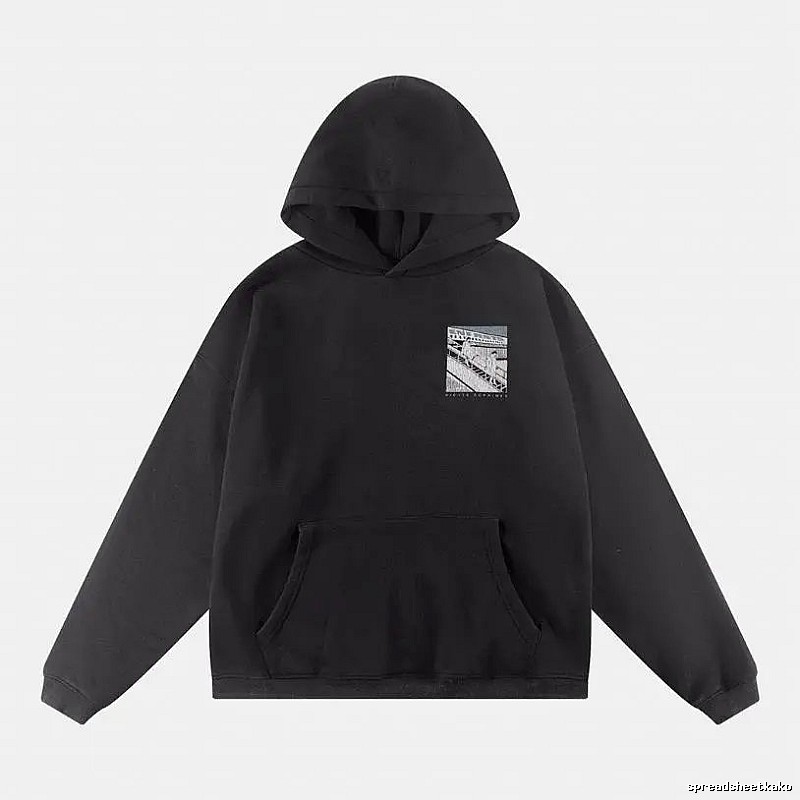 Bold Print Direction Graphic Zip Hoodie Commuter Look