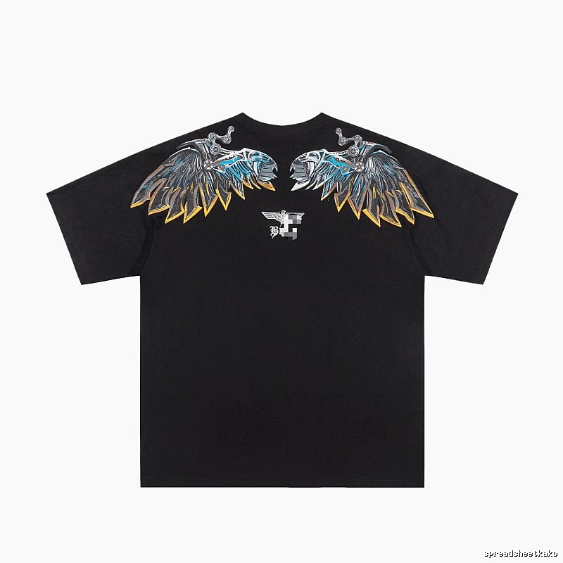 BOY Mechanical Wing Street Style Black Short Sleeve T-Shirt