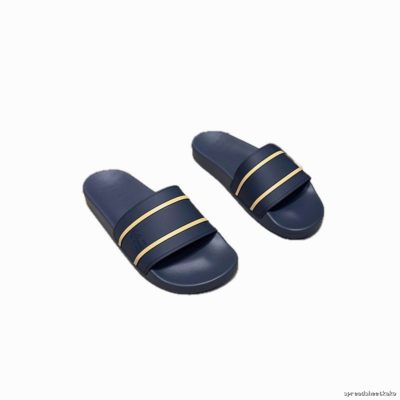 Brunello Cucinelli Casual Striped Navy Blue Slide Sandals