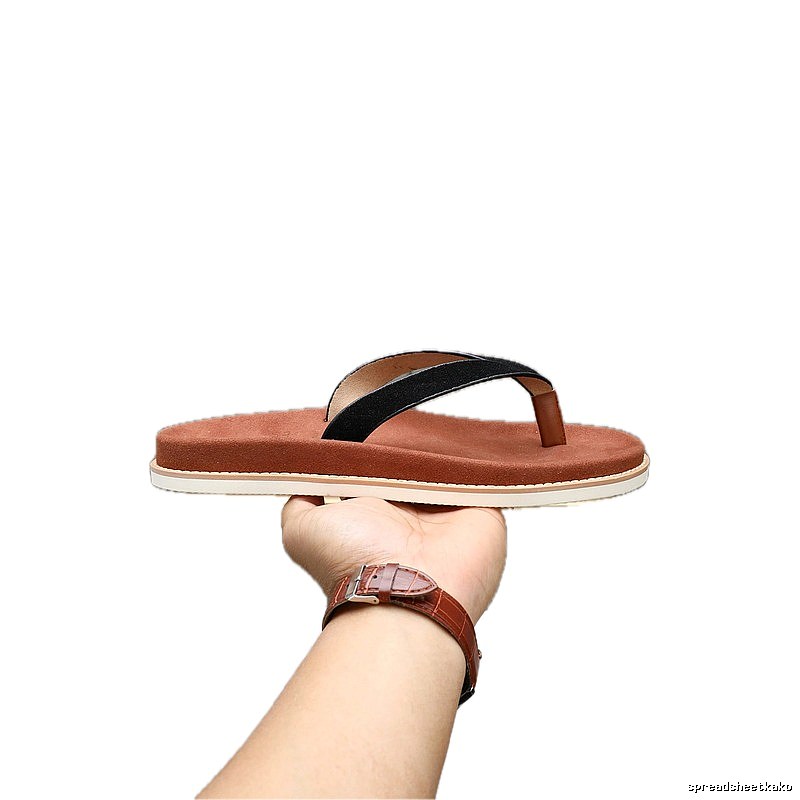 Brunello Cucinelli Casual Style Brown and Black Color-block Flip-flops