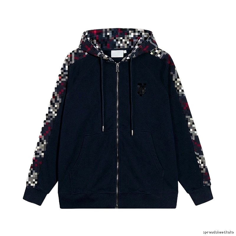 Burberry checkered fashion black coat
