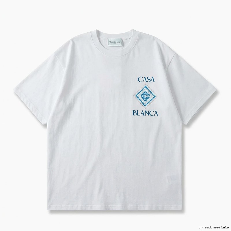 Casablanca Blue and White Minimalist Style T-shirt