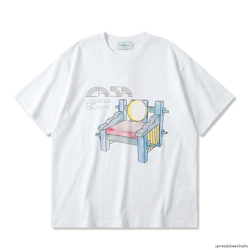 Casablanca cartoon-style white T-shirt