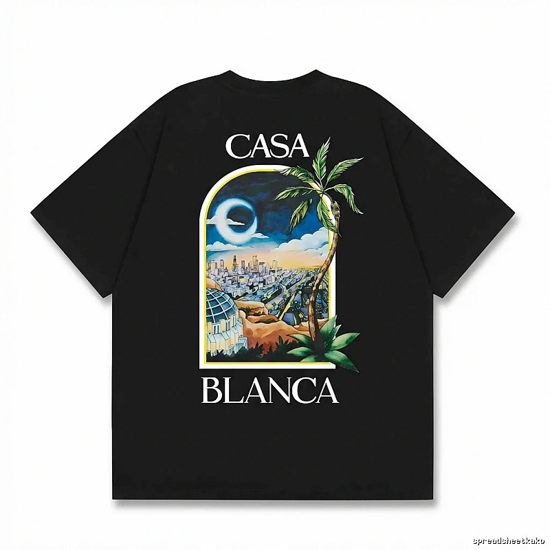 Casablanca Print Trendy Black T-shirt