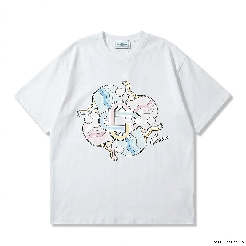 Casablanca Print Trendy White T-shirt