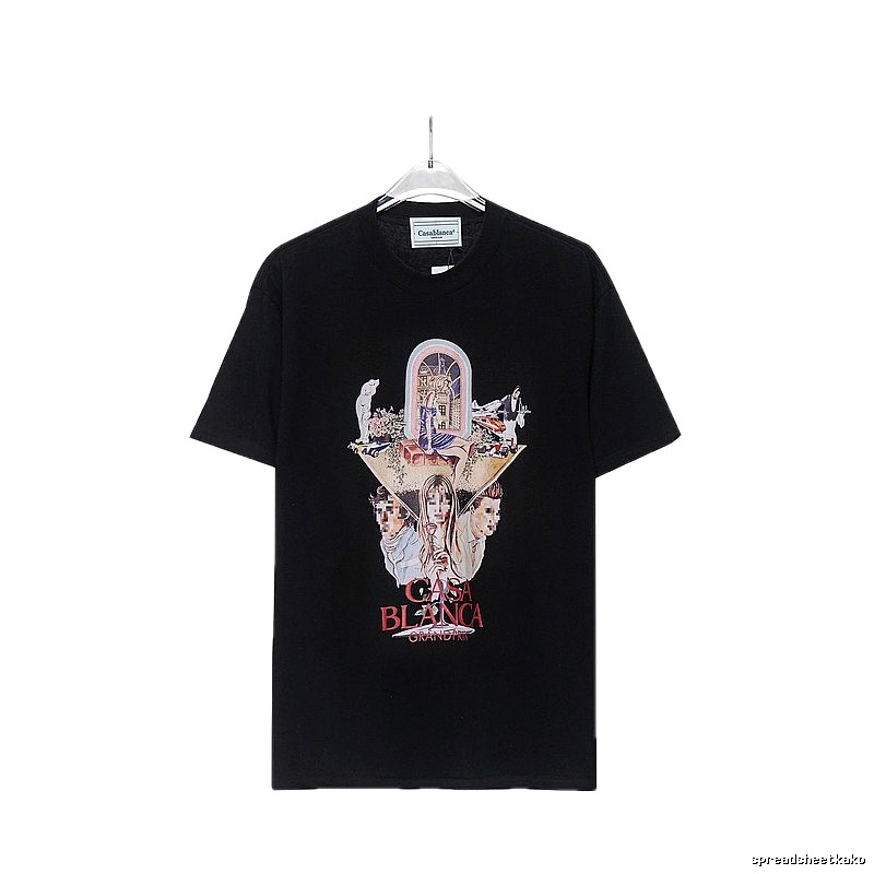 Casablanca Printed Trendy Black T-shirt