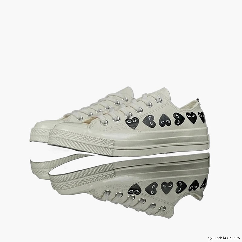 CDG Love Minimalist Style White Shoes