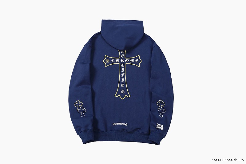 Chrome Hearts 2088-81 Navy Cross Graphic Hoodie Clean Colorway