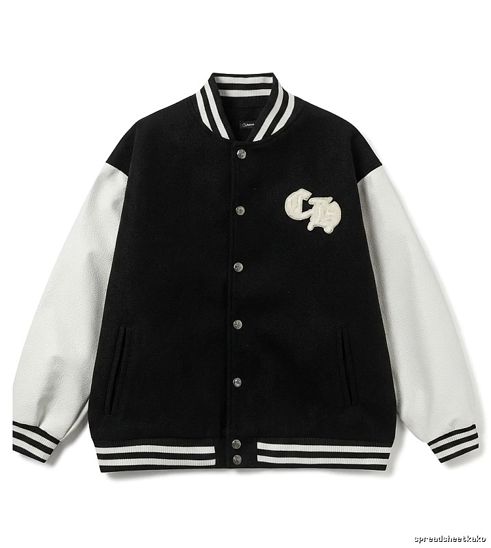 Chrome Hearts baseball jacket with black and white color blocking