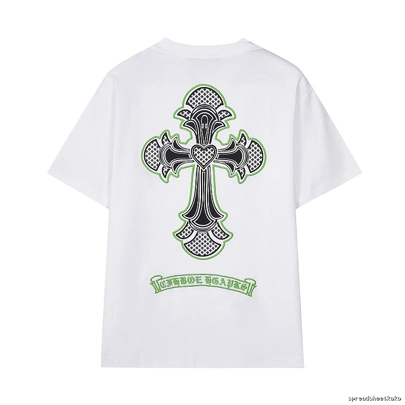 Chrome Hearts Cross Print Street Style White T-Shirt