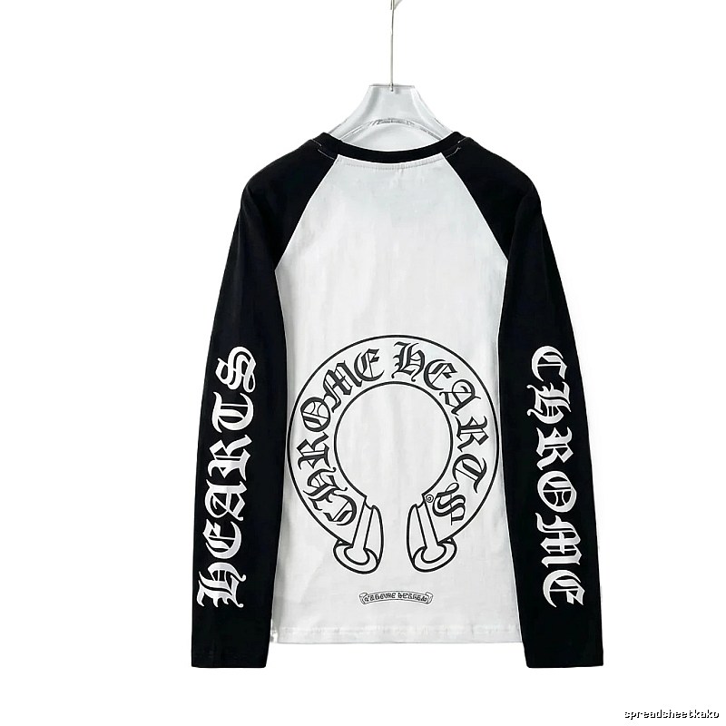 Chrome Hearts Cross Retro Style Black and White T-shirt