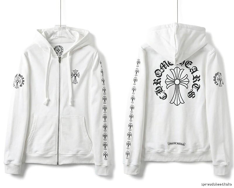 Chrome Hearts Cross Trendy White Hoodie