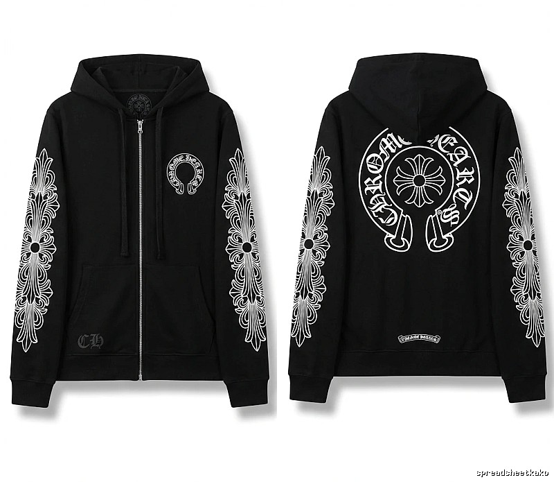 Chrome Hearts retro-style black hoodie