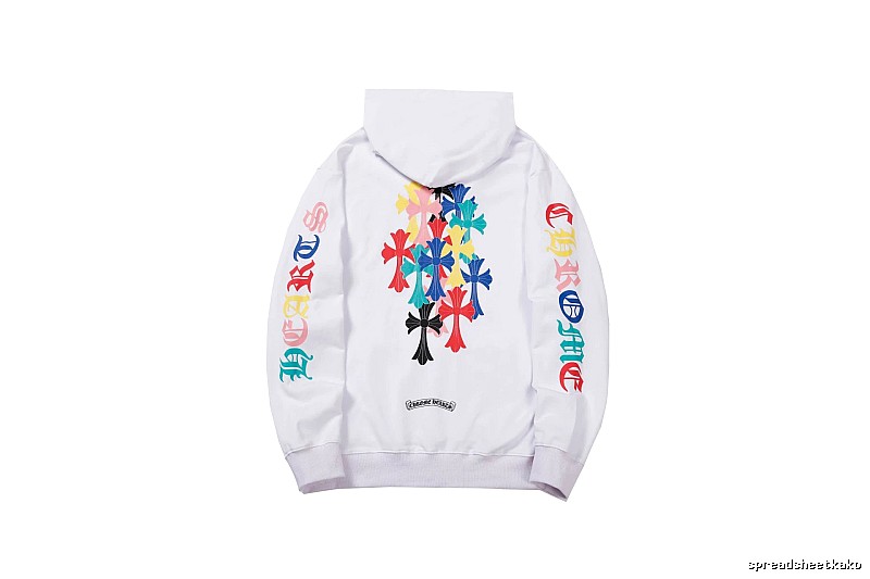 Chrome Hearts Streetwear Cross graphic hoodie Black Blue Cross with Logo Accent