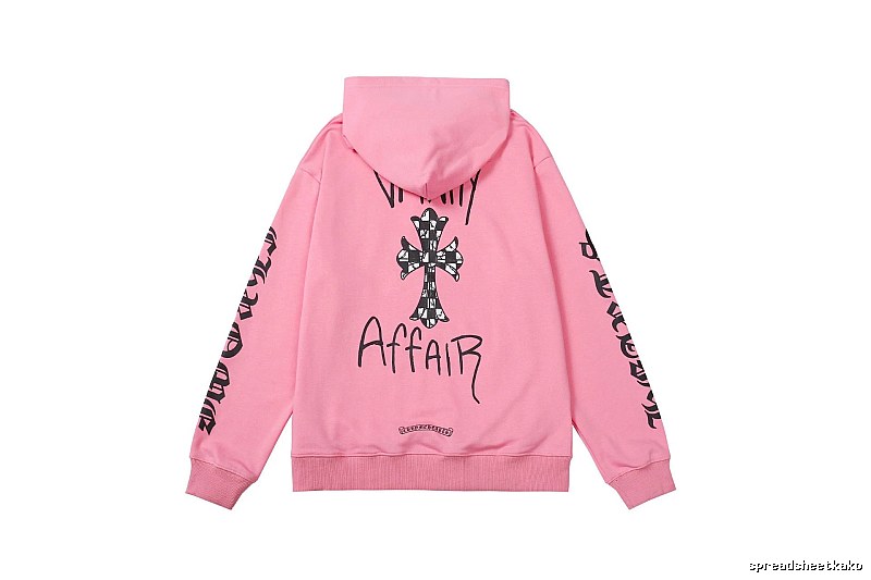 Chrome Hearts Streetwear Cross graphic hoodie Black Blue Cross with Practical Shape