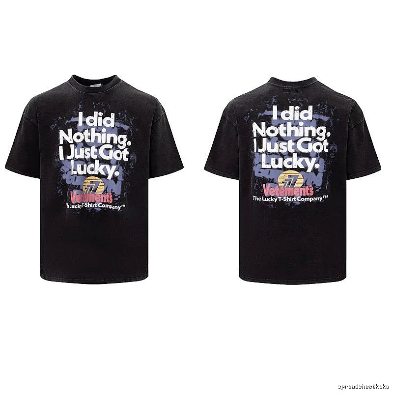 Classic Statement graphic T-shirt Black Colorful Lucky for Daily Styling
