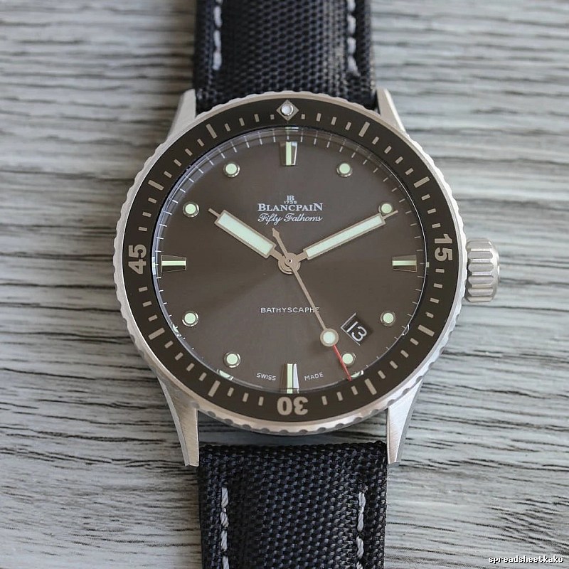Collector Black And Silver Blancpain Fifty Fathoms Dive Watch