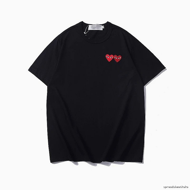 Comme des Garcons PLAY 2023-33 Black Style 2333 Heart Logo T-Shirt Sport Casual