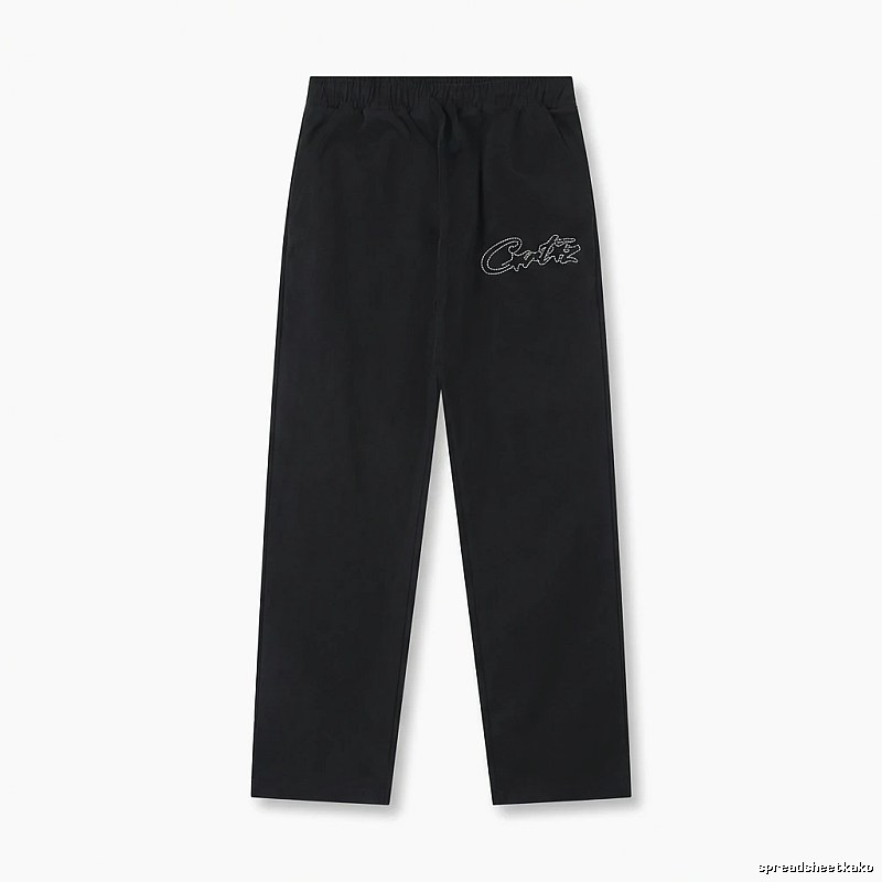 Corteiz minimalist style black long trousers