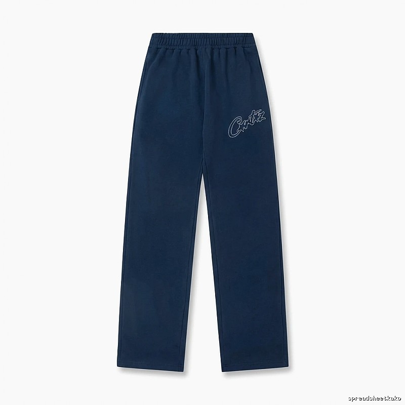 Corteiz simple style dark blue trousers