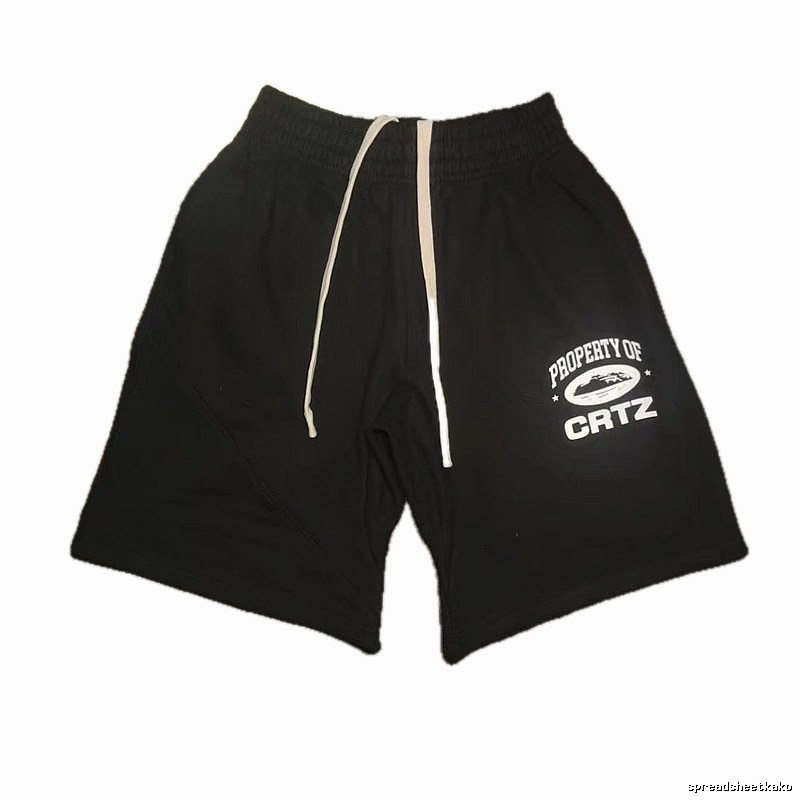Corteiz trendy and cool black shorts