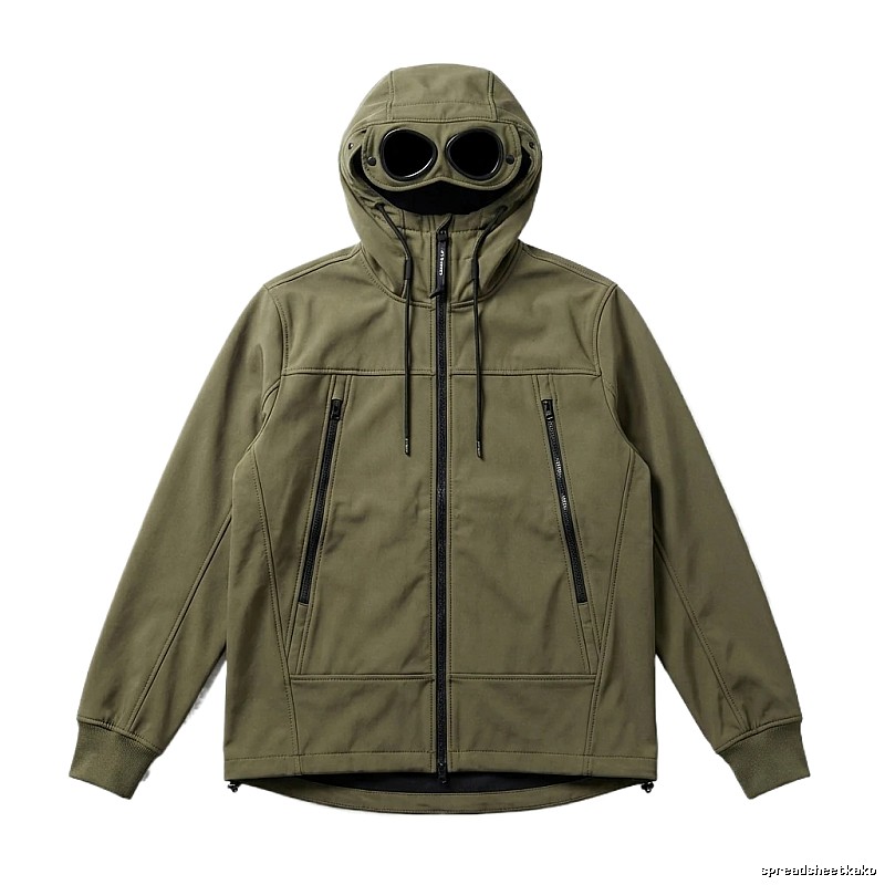 C.P. Hooded Utility-style Jacket (Army Green)