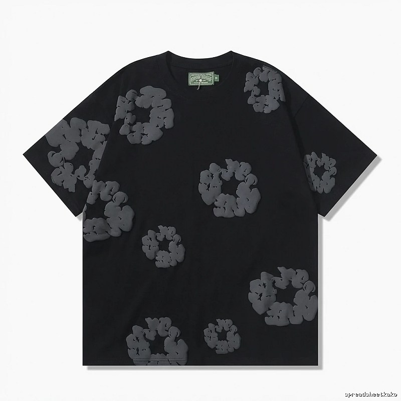 DENIM TEARS Dark Style Black Short-Sleeve